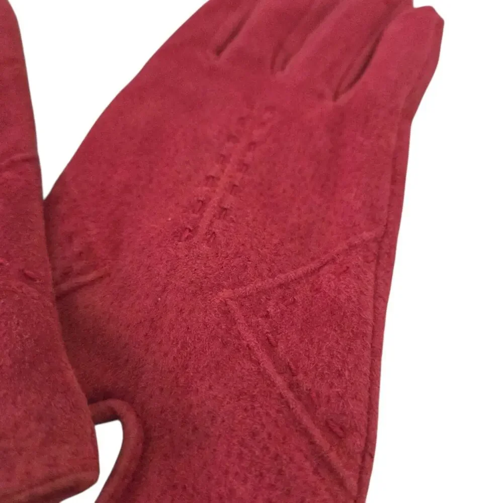 NWT Bijoux Terner | Tomato Red Suede Leather Gloves with Soft Lining
